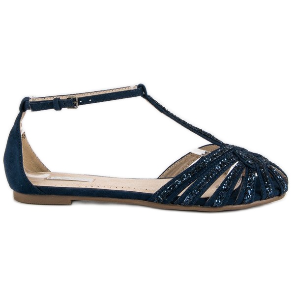 Corina Sandali blu navy con glitter