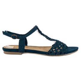 Corina Sandali piatti in stoffa blu