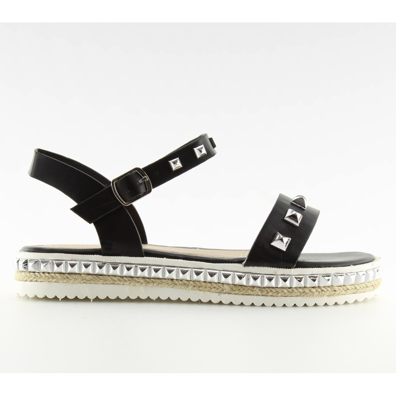 Sandali neri con borchie 35-132 neri nero