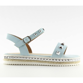 Sandali con borchie blu 35-132 blu