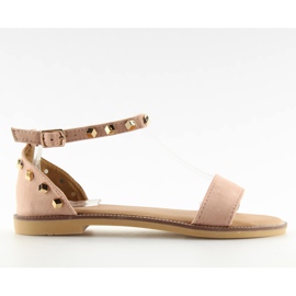 Sandali con borchie rosa 117-11 rosa