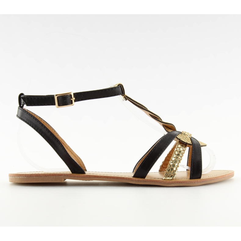 Sandali da donna oro brillano nero 758 nero