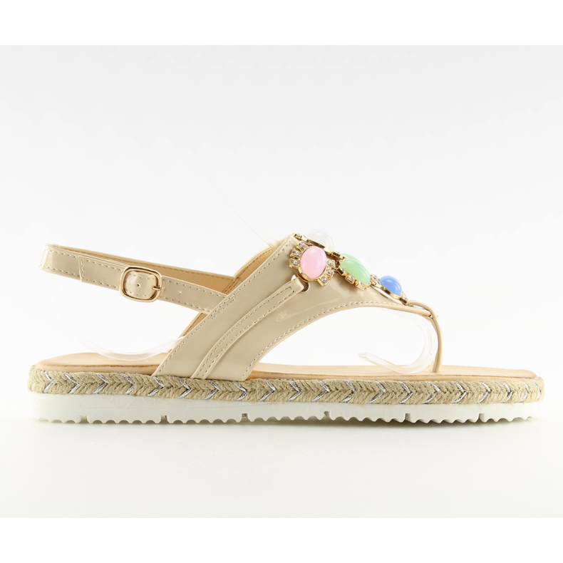Sandali con pietre beige 3072 beige