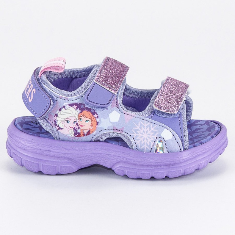 Sandali con velcro, congelati viola