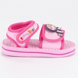Sandali Masha e orso con velcro rosa