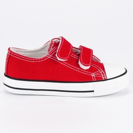 Sneakers da bambino in velcro rosso