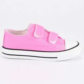 Sneakers da bambino in velcro rosa