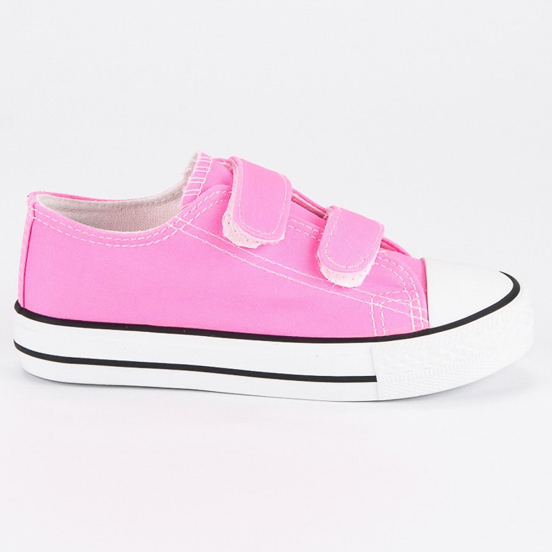 Sneakers da bambino in velcro rosa