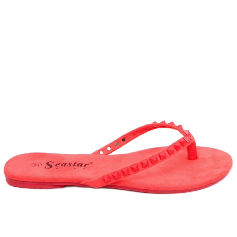 Infradito con borchie piramidali DD26 Red rosso