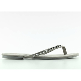 Infradito con borchie piramidali DD26 Grey grigio
