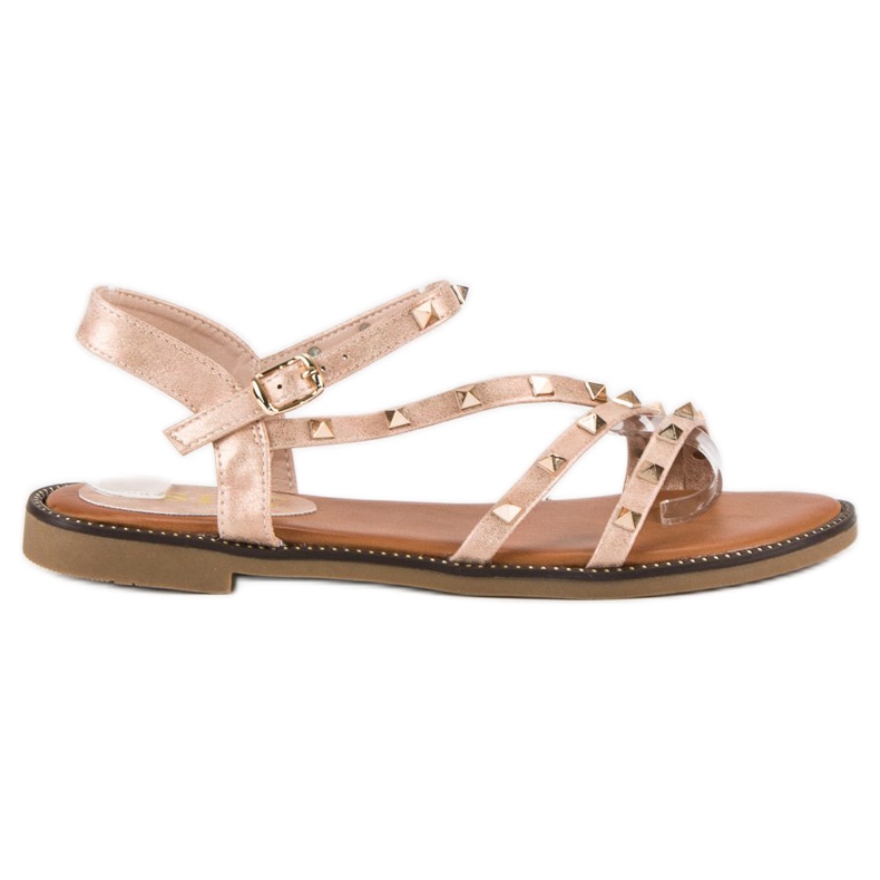 SDS Sandali Piatti Con Borchie rosa