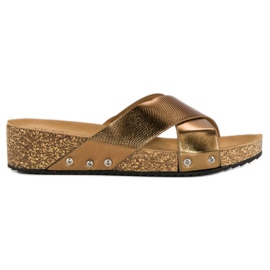 Vices Eleganti pantofole vizi marrone giallo