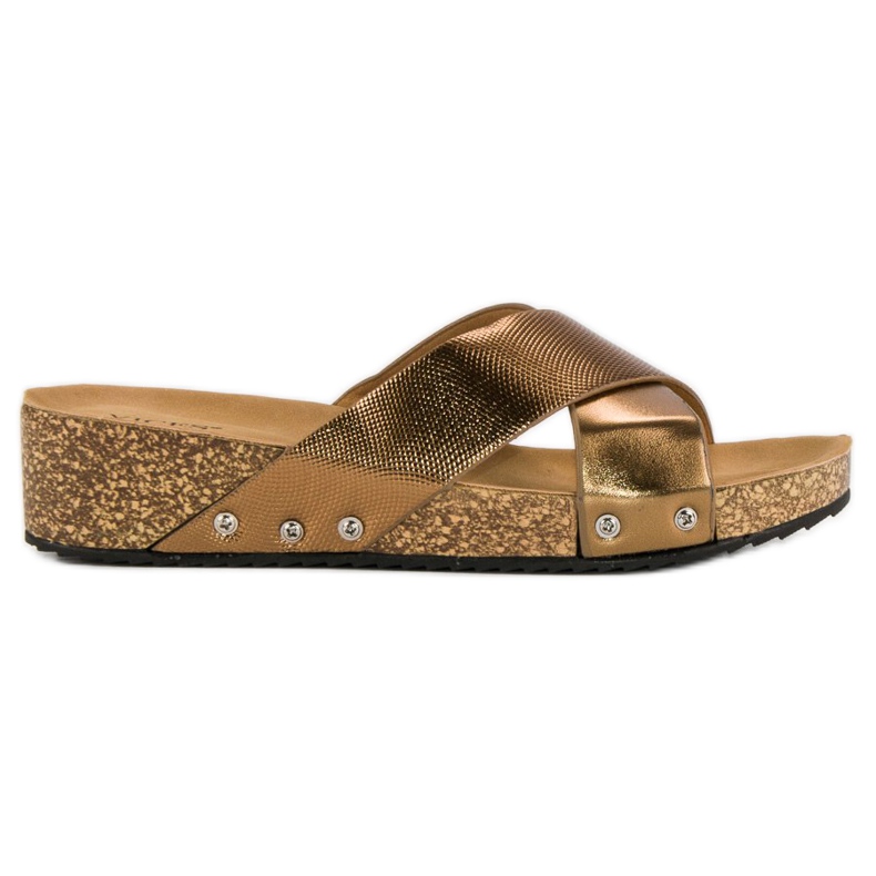 Vices Eleganti pantofole vizi marrone giallo