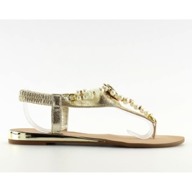 Sandali oro con perle D580 oro II-GAT grigio