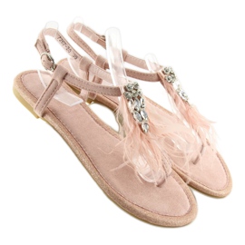 Sandali rosa con piume 7267 Rosa