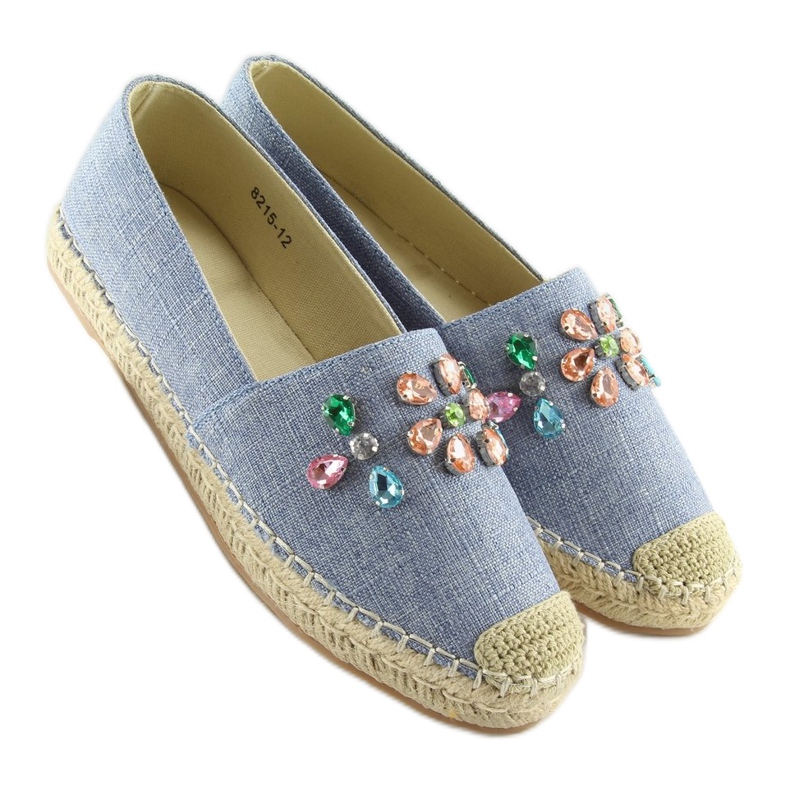 Espadrillas con pietre blu 8215 L.BLUE