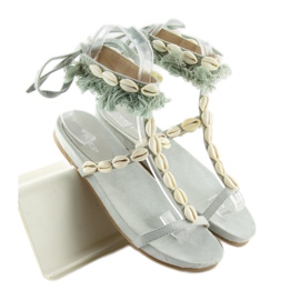 Sandali blu con conchiglie 8225 L.BLUE