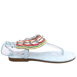 BM Sandali con perline blu 8241 L.BLUE