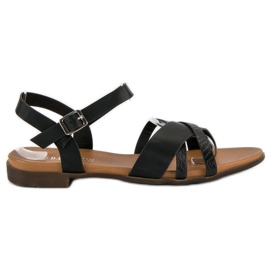 L. Day Sandali piatti neri nero