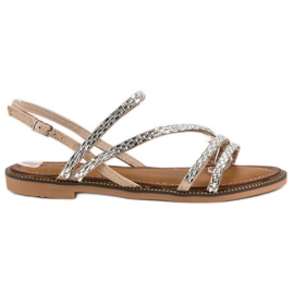 Fama Sandali piatti alla moda marrone