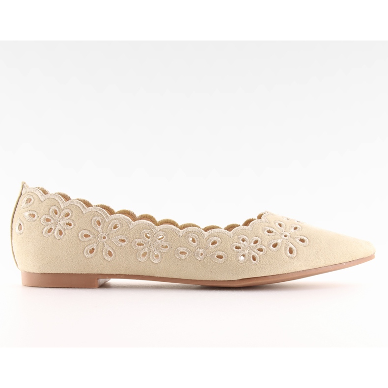 Beige IT-29 Ballerine beige con motivo traforato