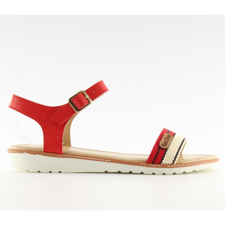 Sandali rossi su suola piatta J1024-A5 Rosso
