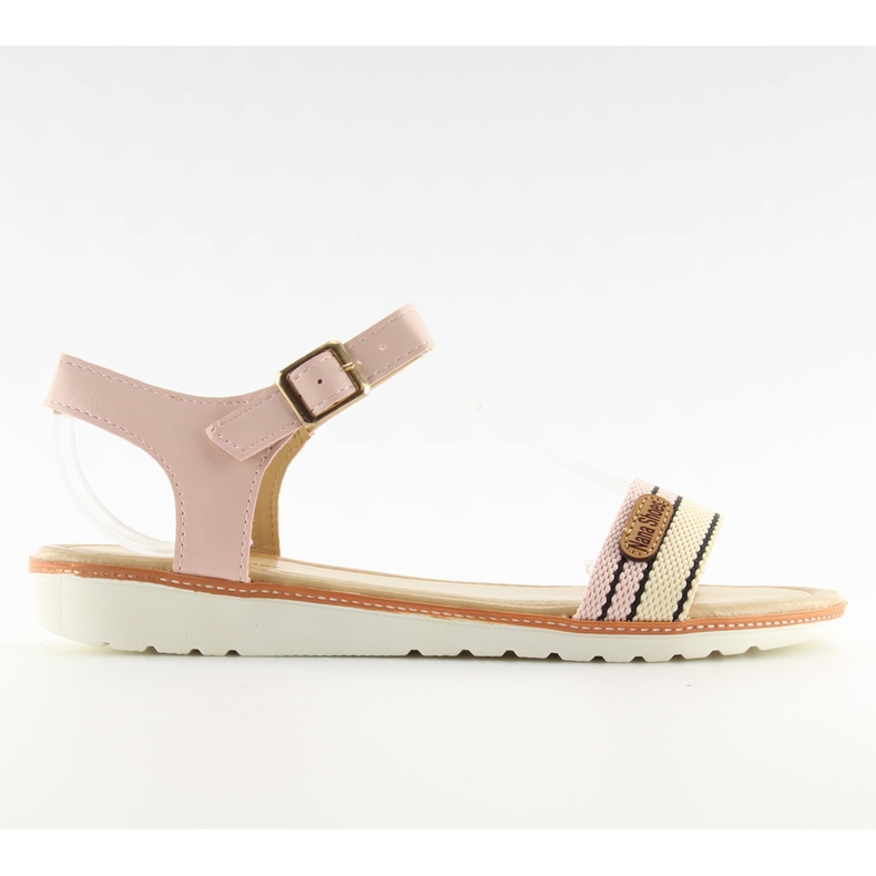 Sandali rosa su suola piatta J1024