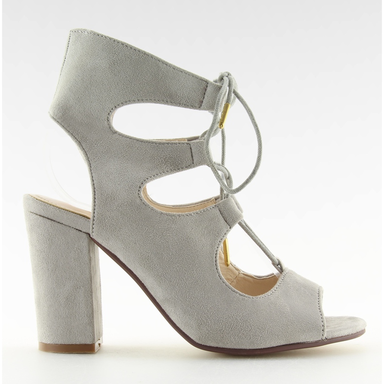 Sandali con tacco largo grigio NC58