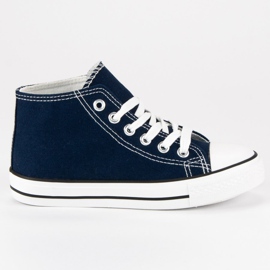 Tied Sneakers Over Ankle blu navy