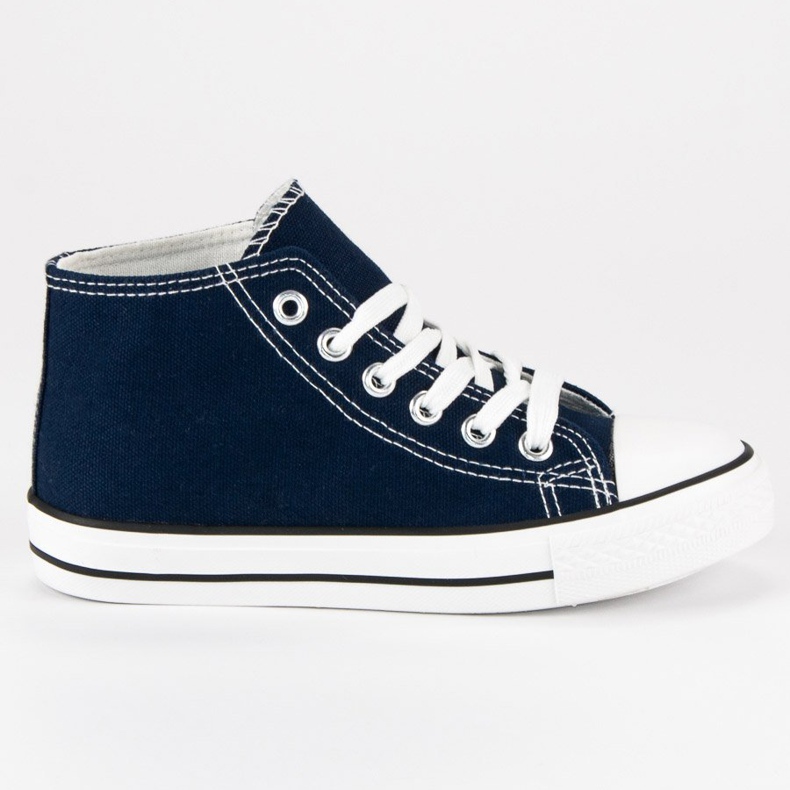 Tied Sneakers Over Ankle blu navy
