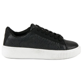 Sneakers nere con stampa serpente nero