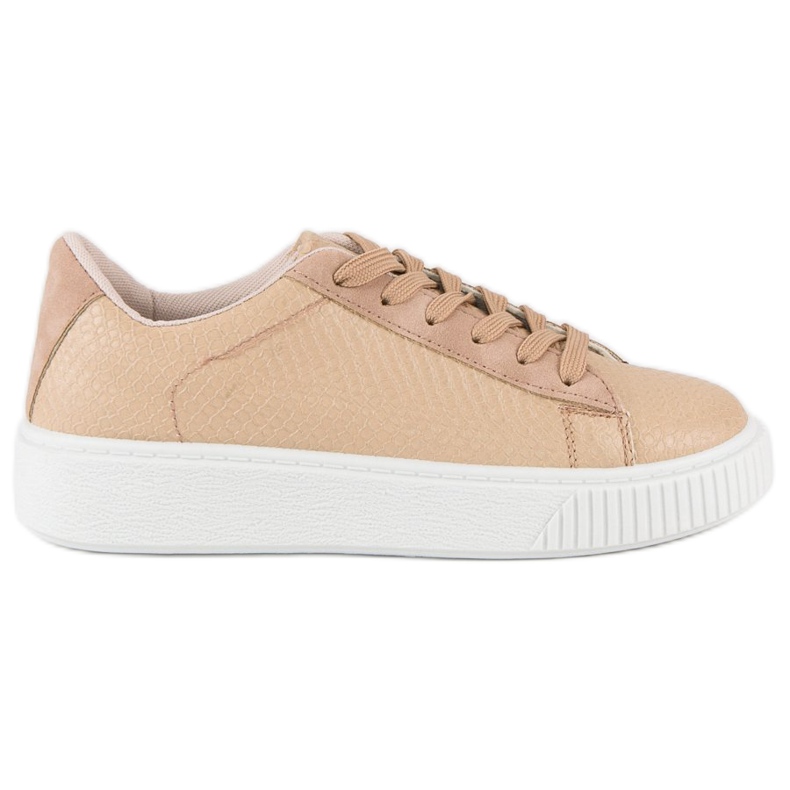 Sneakers marroni con stampa serpente marrone