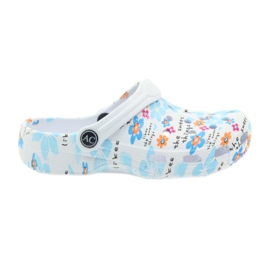 American Club Ciabatte per bambini american crocs bianca blu arancia rosa