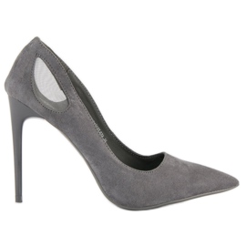 Decollete vinceza in camoscio grigio