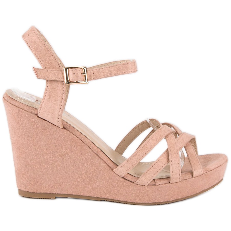 Seastar Sandali con zeppa in camoscio rosa