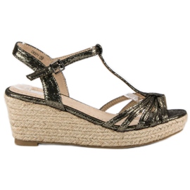 Corina Sandali espadrillas con zeppa grigio