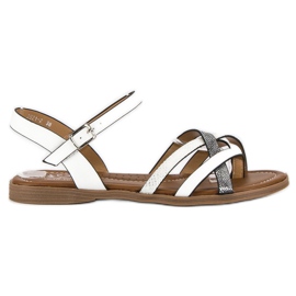 Small Swan Sandali bianchi classici bianco grigio