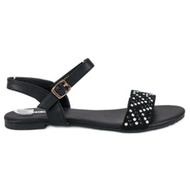 Vices Sandali alla moda con morse piatte nero