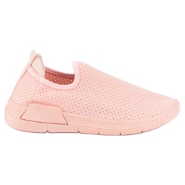 Scarpe sportive slip-on traforate rosa