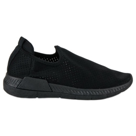 Scarpe sportive traforate e slip-on nero