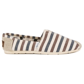 L. Day Slipons a righe beige marrone grigio