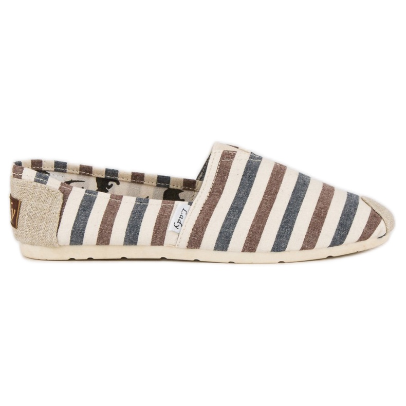 L. Day Slipons a righe beige marrone grigio