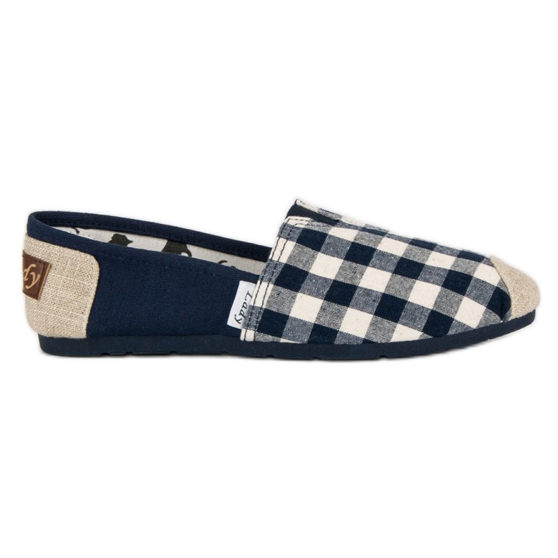 L. Day Slipons a quadretti blu navy marrone