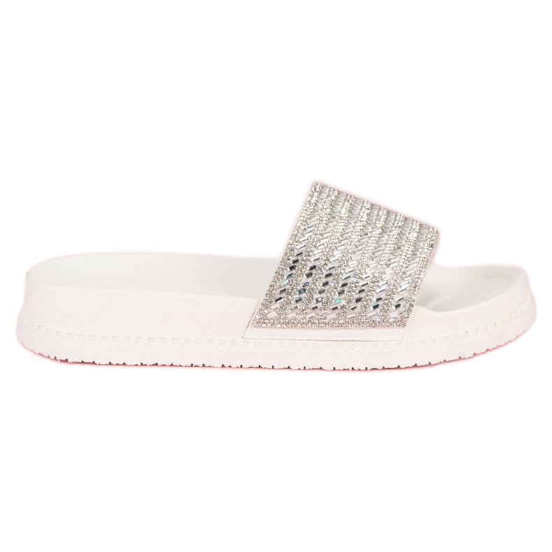 Ciabatte bianche con cristalli bianca