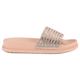Ciabatte rosa con cristalli