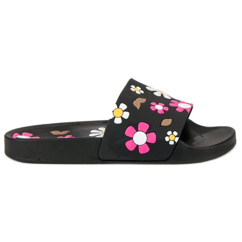 Vices Vizi delle pantofole a fiori nero