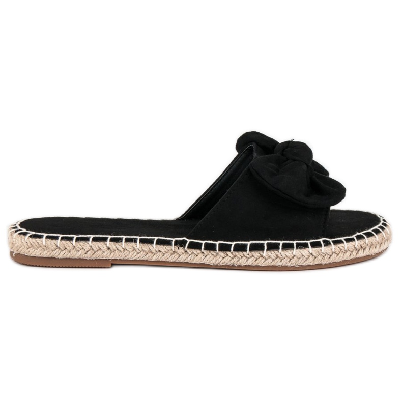 Infradito espadrillas in camoscio nero