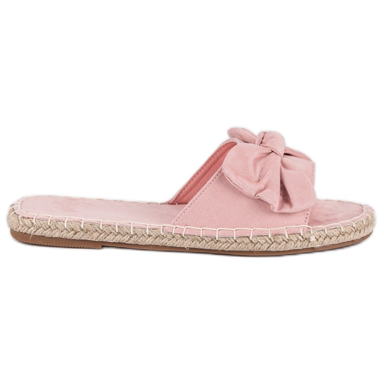 Infradito espadrillas in camoscio rosa
