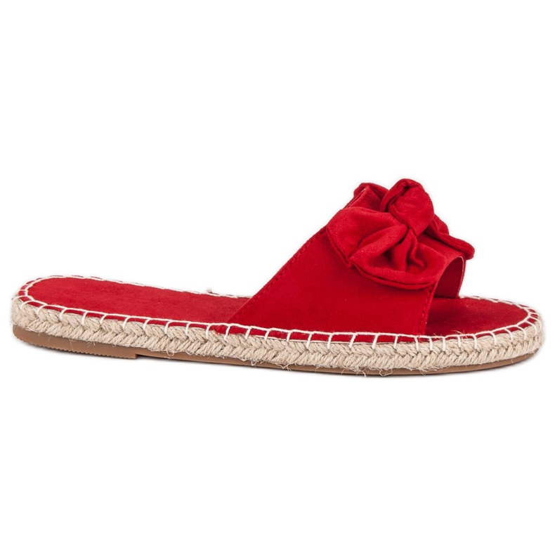 Infradito espadrillas in camoscio rosso