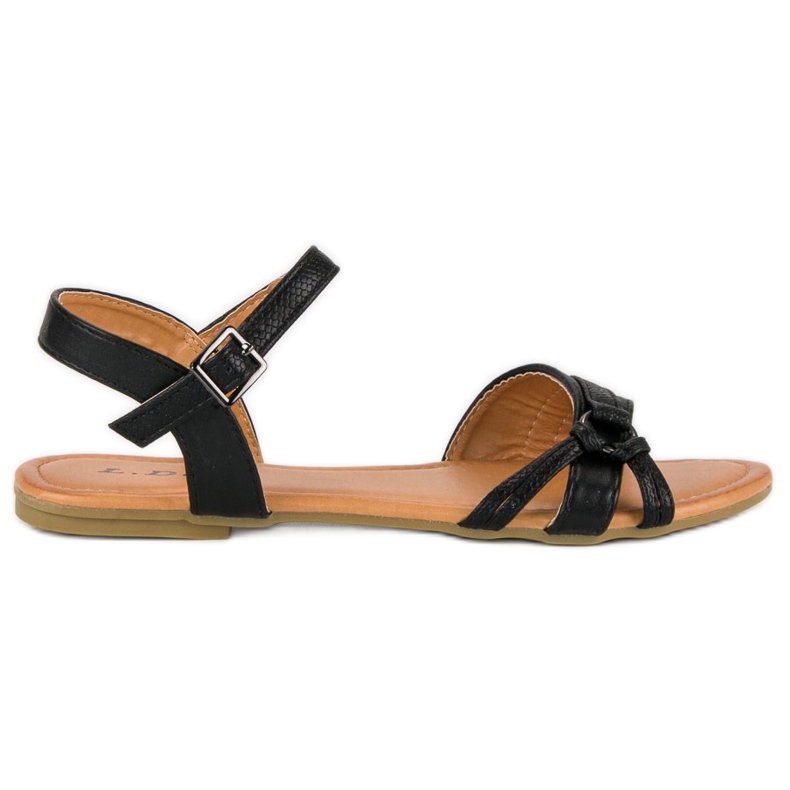 L. Day Sandali piatti neri nero